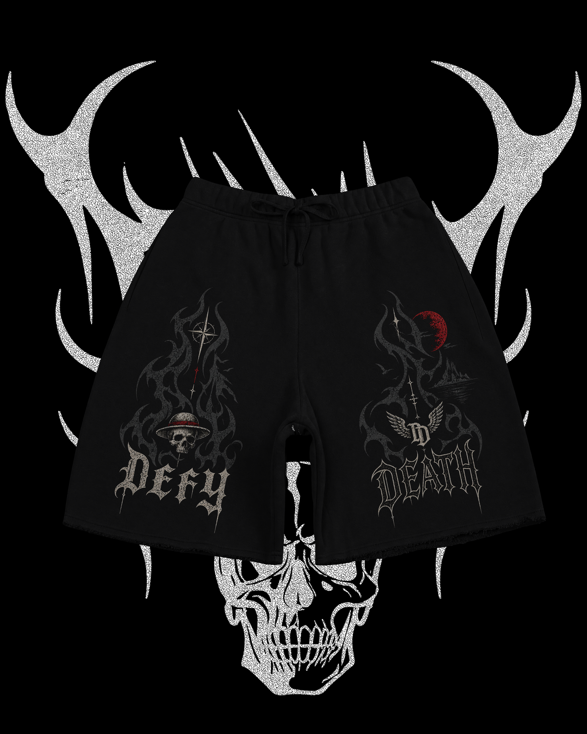 OP' RAW EDGE GRUNGE SHORTS | BLACK