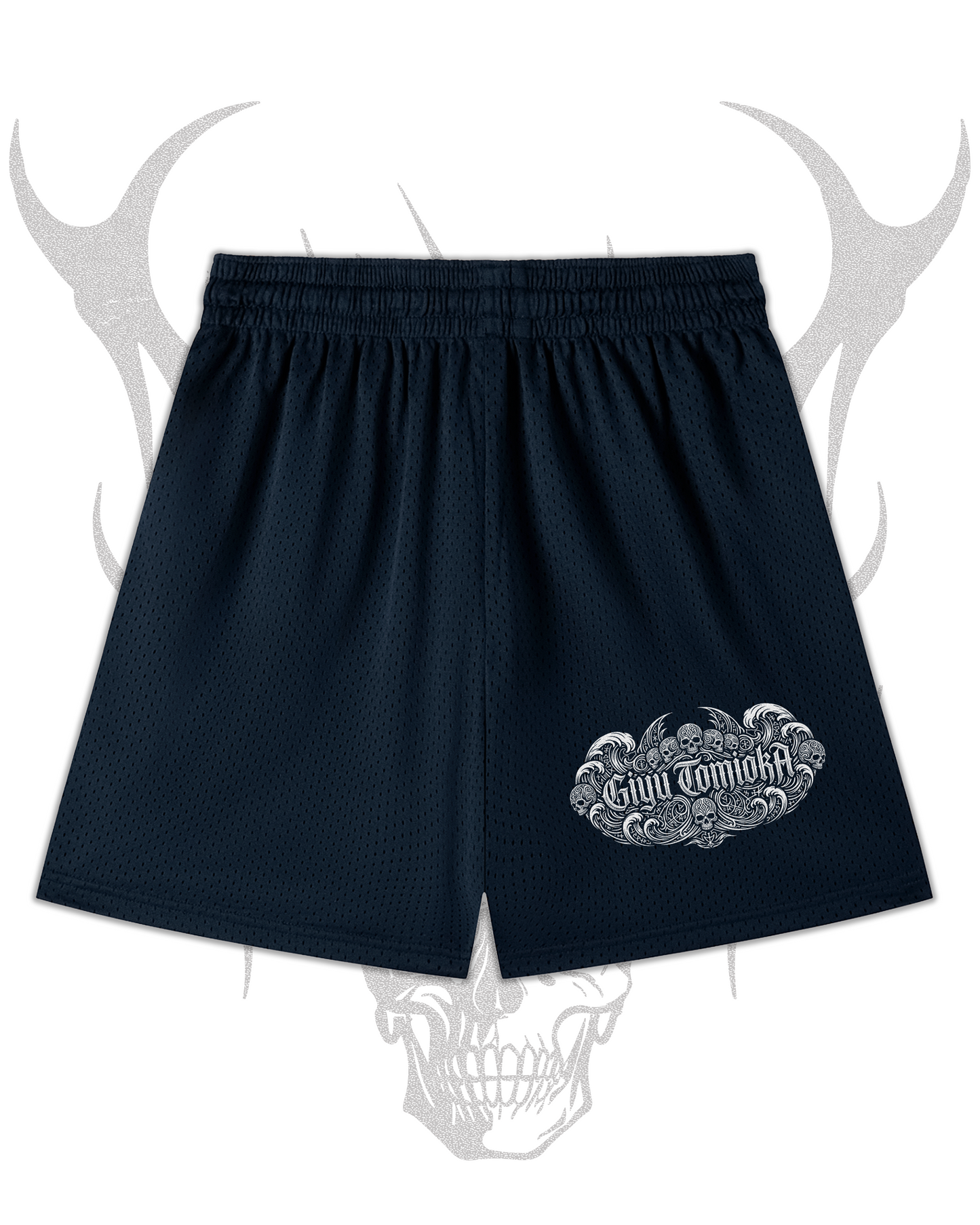GIYU MESH DRAWSTRING SHORTS IN NAVY BLUE