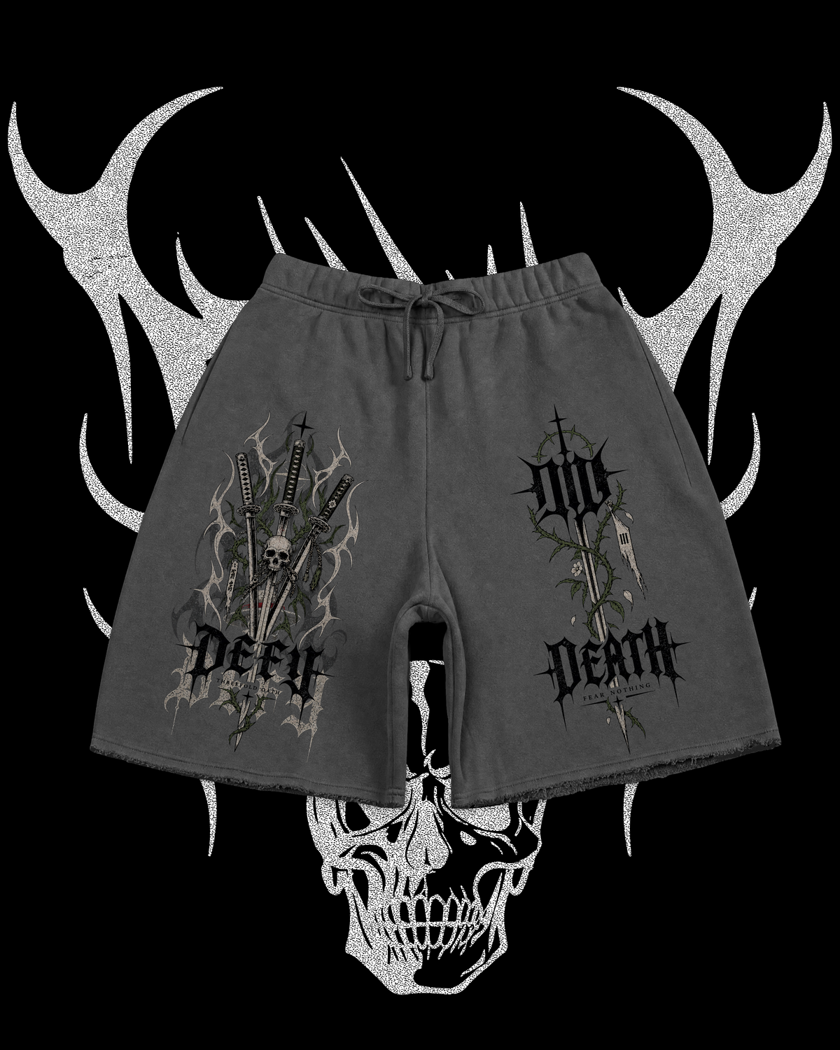 OATH RAW EDGE GRUNGE SHORTS | BLACK