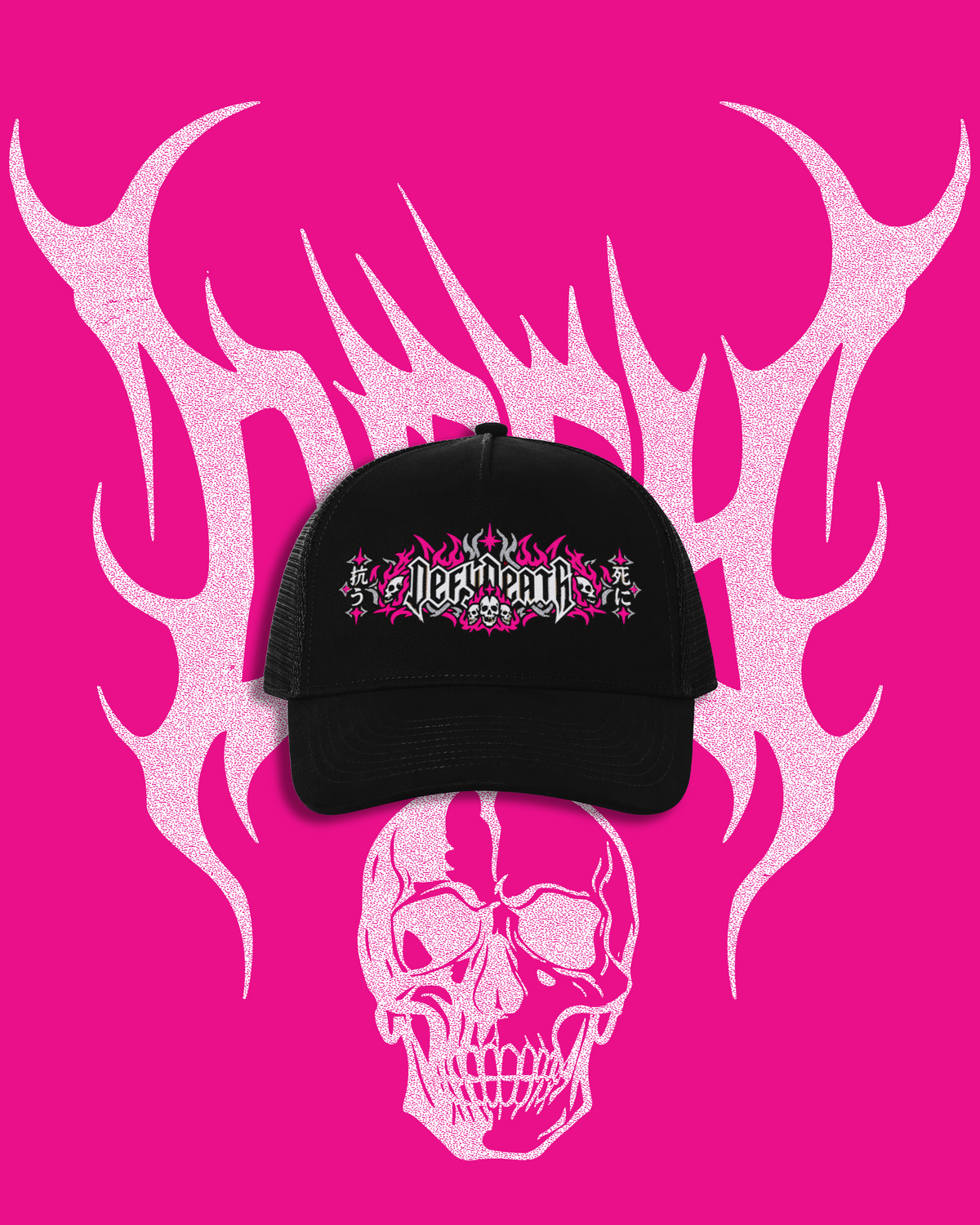'OP' TRUCKER OMBROIDERED MOSH PINK