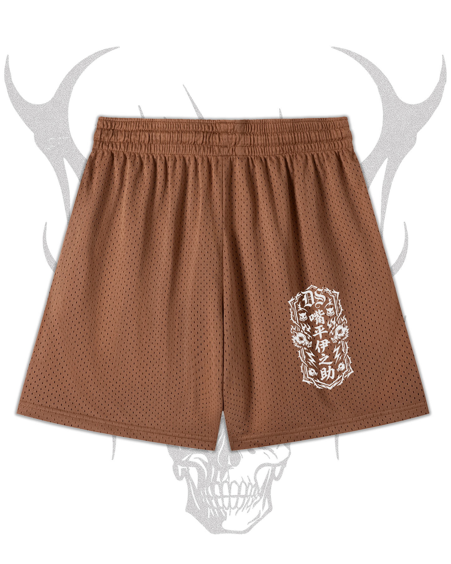 INOSUKE MESH DRAWSTRING SHORTS IN BROWN