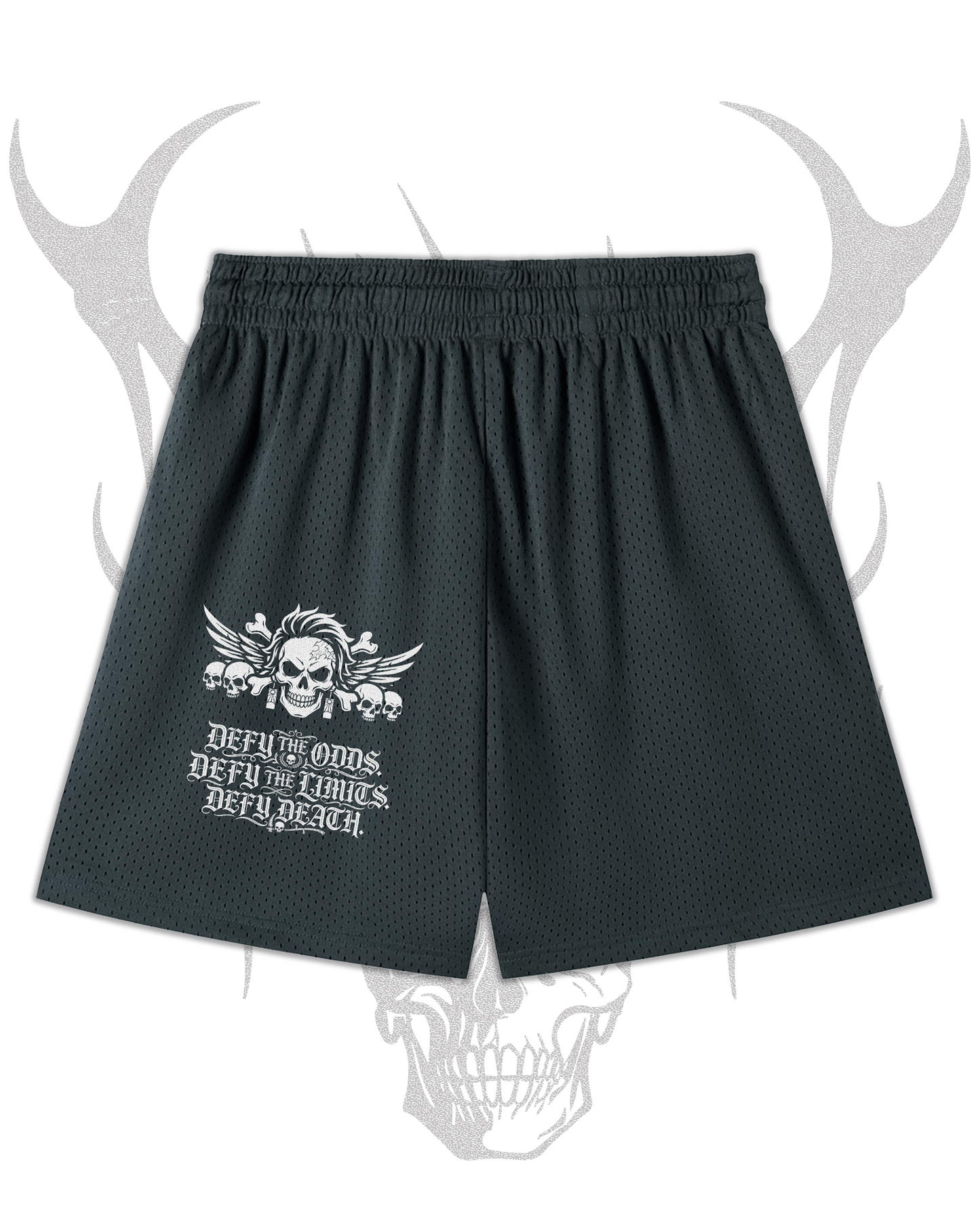 TANJIRO MESH DRAWSTRING SHORTS IN GRAY