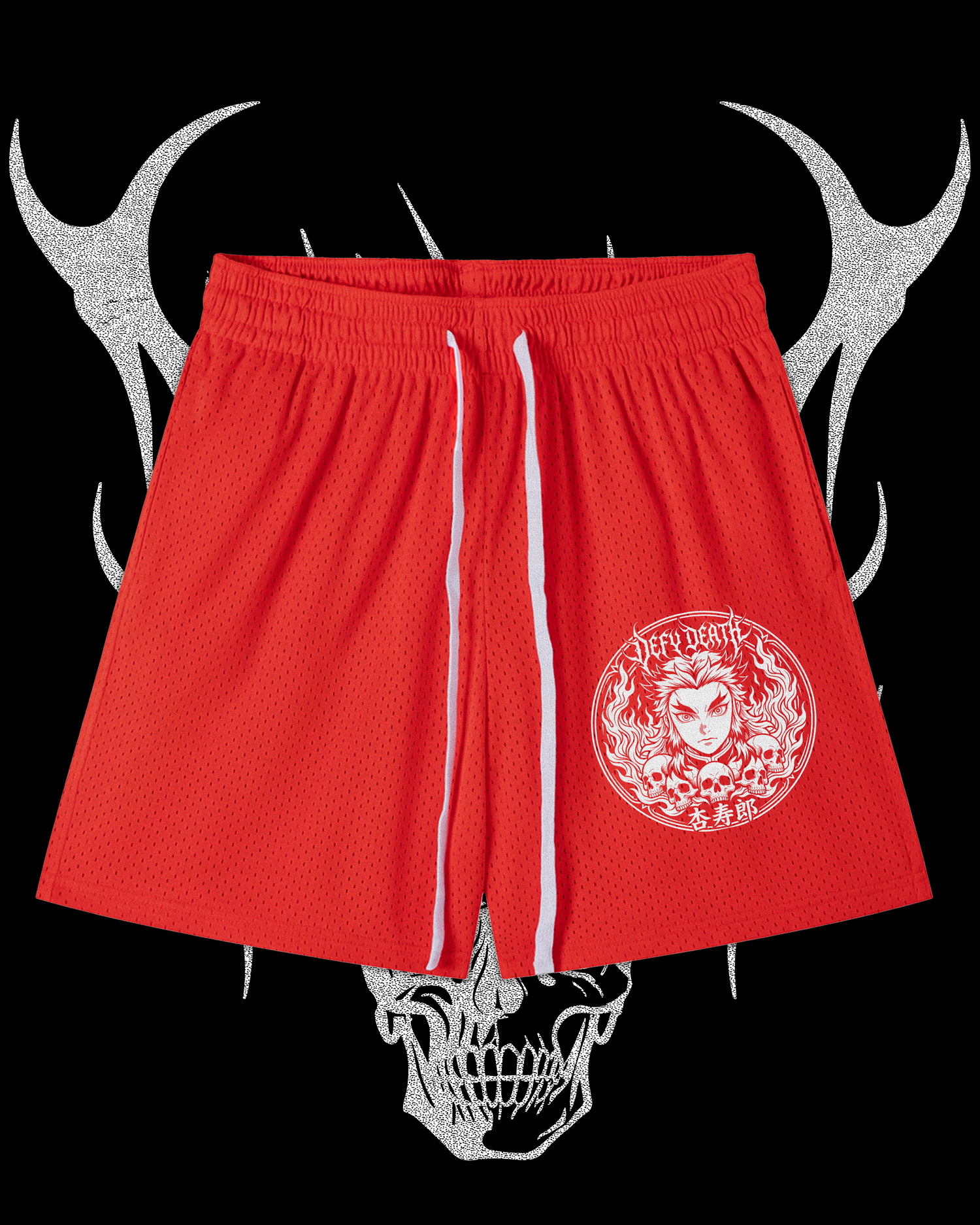 KYOJURO MESH DRAWSTRING SHORTS IN ORANGE