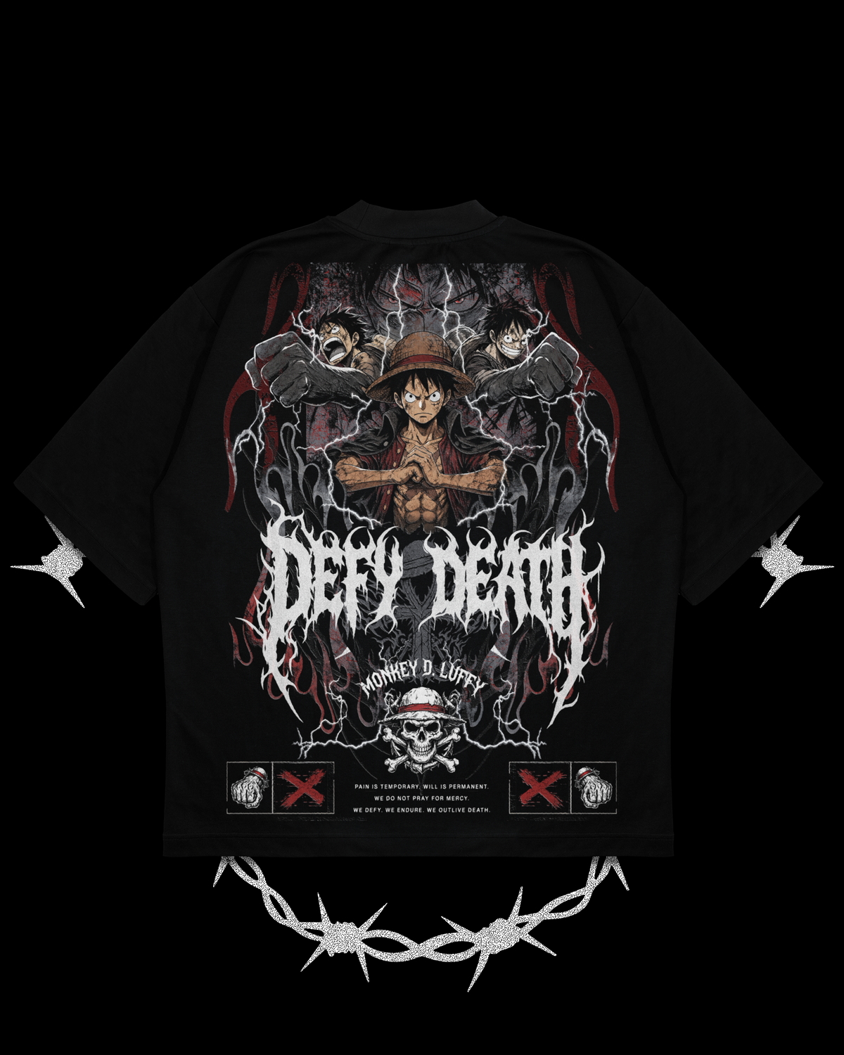 PAIN IS TEMPORARY 'LUFFY' - OVERSIZED TEE